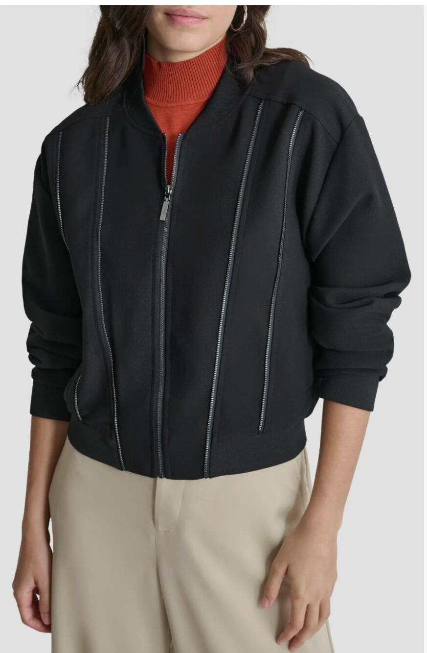 DKNY Women’s Black Zip Front Jacket XL NWT